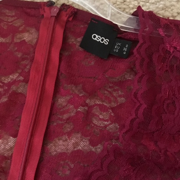 ASOS V-Neck Lace Scallop Skater Dress Never Worn holiday season - Picture 5 of 7